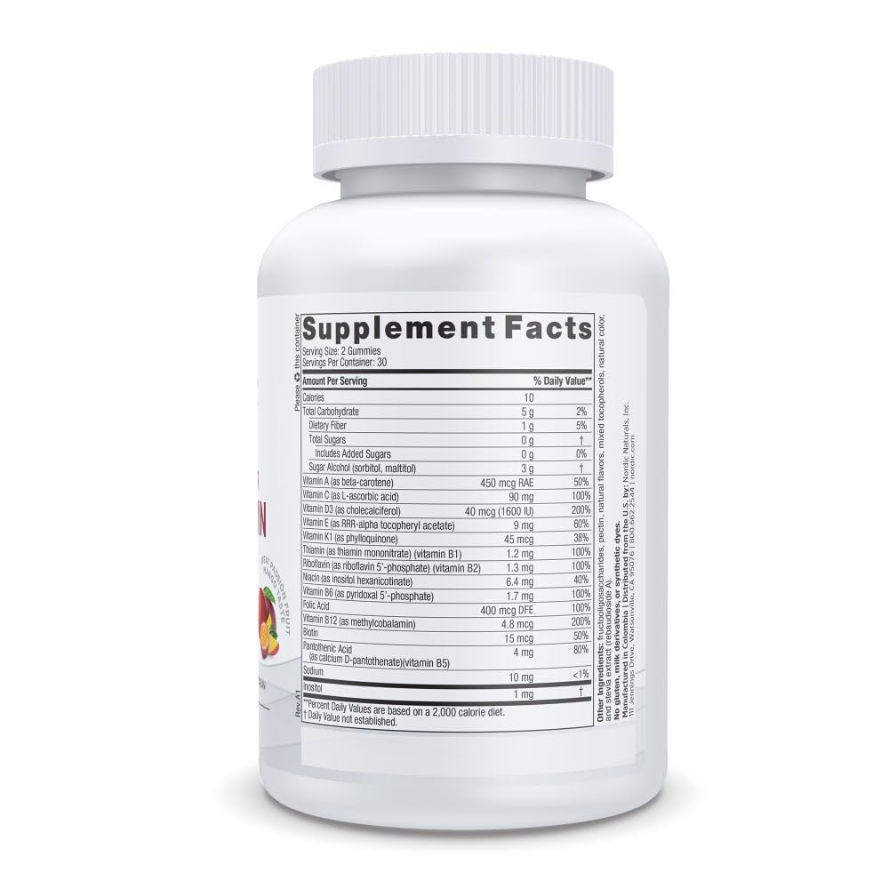 Pre-Order | Arrives in 5–10 Days – Nordic Naturals Zero Sugar Multi Gummies - Vegetarian Multivitamin Supplement - Passionfruit Mango - 60 Pectin-Based Gummies - 12 Essential Vitamins for Adults - Non-GMO - 30 Servings