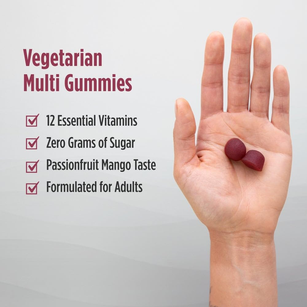 Pre-Order | Arrives in 5–10 Days – Nordic Naturals Zero Sugar Multi Gummies - Vegetarian Multivitamin Supplement - Passionfruit Mango - 60 Pectin-Based Gummies - 12 Essential Vitamins for Adults - Non-GMO - 30 Servings