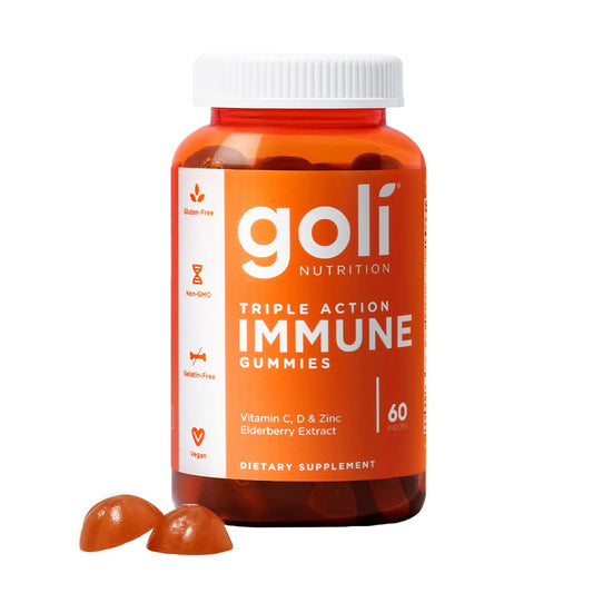 Pre-Order | Arrives in 5–10 Days – Goli Immune Vitamin Gummy - 60 Count - Elderberry, Vitamin C, D & Zinc, Vegan, Non-GMO, Gluten-Free & Gelatin-Free, Pack of 1
