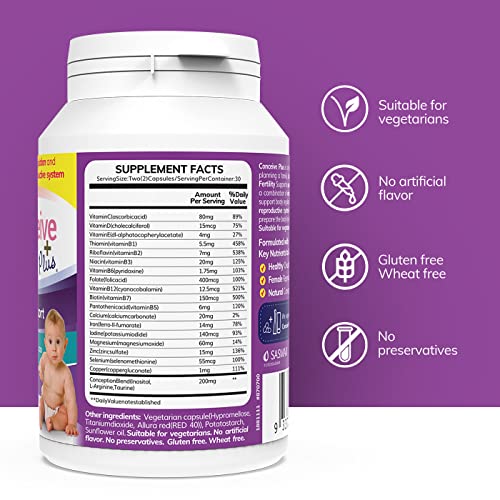 Pre-Order | Arrives in 5–10 Days – CONCEIVE PLUS Women's Fertility Support: Conception Prenatal Supplements for Her, Aids Hormonal Balance, & Regular Cycles - Folic Acid, B12, Zinc, Biotin, Non-GMO - 60 Vegetarian Soft Capsules