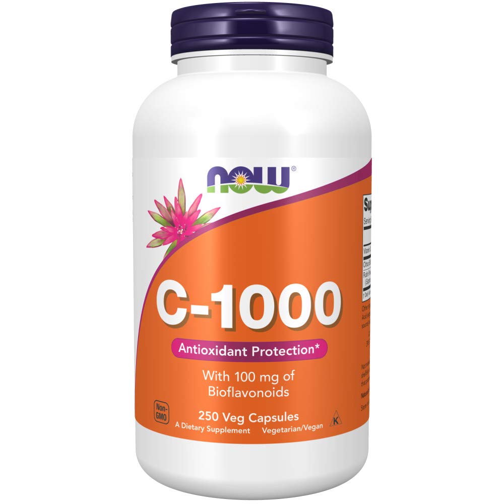 Pre-Order | Arrives in 5–10 Days – Now Supplements, Vitamin C-1,000 with 100 mg of Bioflavonoids, Antioxidant Protection*, 250 Veg Capsules (Pack of 2)