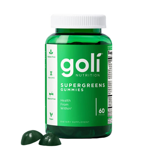 Pre-Order | Arrives in 5–10 Days – Goli SuperGreen Vitamin Gummy - 60 Count - Essential Vitamins and Minerals - Plant-Based, Vegan, Gluten-Free & Gelatin Free - Health from Within, Pack of 1