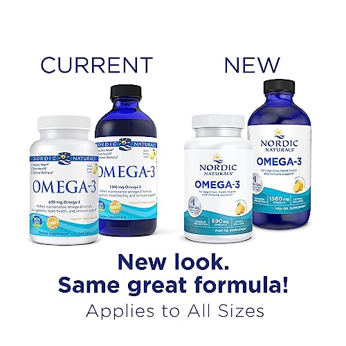 Pre-Order | Arrives in 5–10 Days – Nordic Naturals Omega-3, Lemon Flavor - 16 oz - 1560 mg Omega-3 - Fish Oil - EPA & DHA - Immune Support, Brain & Heart Health, Optimal Wellness - Non-GMO - 96 Servings