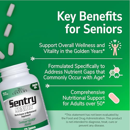 Pre-Order | Arrives in 5–10 Days – 21st Century Sentry Senior Tablets, 265 Count