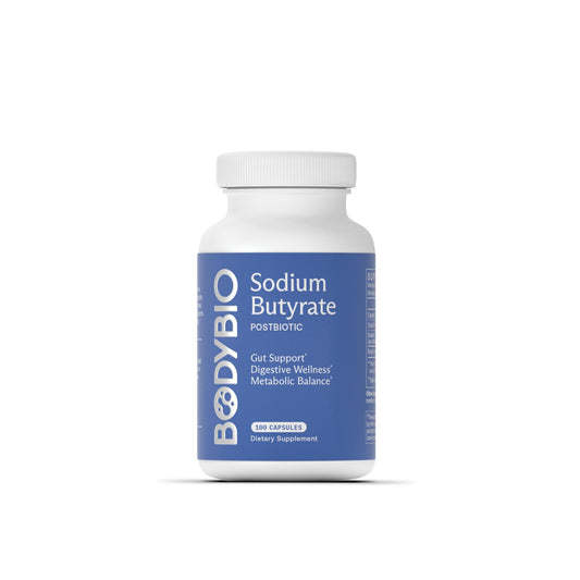 Pre-Order | Arrives in 5–10 Days – BodyBio Sodium Butyrate - Postbiotic for Gut Health, Leaky Gut Repair, Digestive Support, Bloating Relief, & Microbiome Balance - Butyric Acid Supplement for GI Wellness