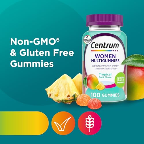 Pre-Order | Arrives in 5–10 Days – Centrum Women’s Multivitamin Gummies, Immune, Energy, Healthy Appearance Support, 100 Count, 50 Day Supply