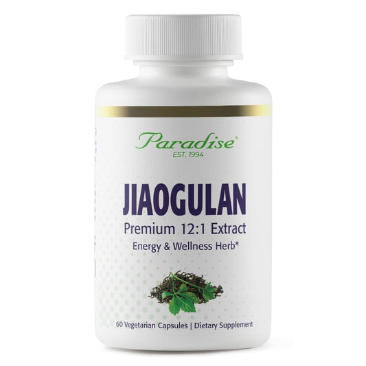 Pre-Order | Arrives in 5–10 Days – Paradise Herbs Jiaogulan, Vital Energy Adaptogen, Active Whole Spectrum, Super Potent, Ultra Pure, Vegan, Non GMO, Gluten Free 60 Vegetarian Capsules