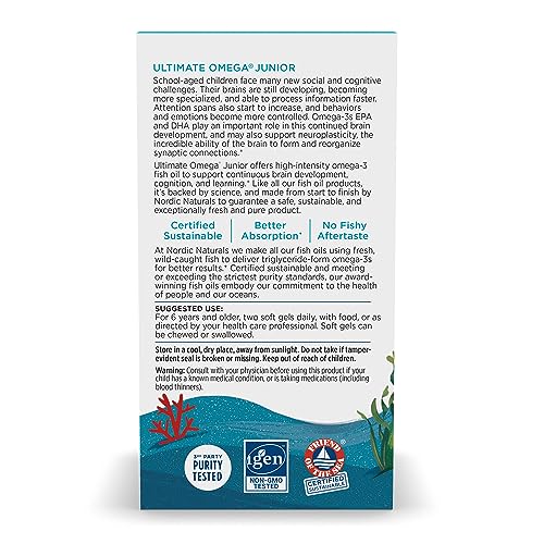 Pre-Order | Arrives in 5–10 Days – Nordic Naturals Ultimate Omega Jr., Strawberry - 120 Mini Soft Gels - 680 Total Omega-3s with EPA & DHA - Brain Health, Mood, Learning - Non-GMO - 60 Servings