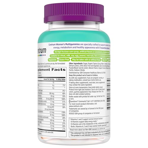 Pre-Order | Arrives in 5–10 Days – Centrum Women’s Multivitamin Gummies, Immune, Energy, Healthy Appearance Support, 100 Count, 50 Day Supply
