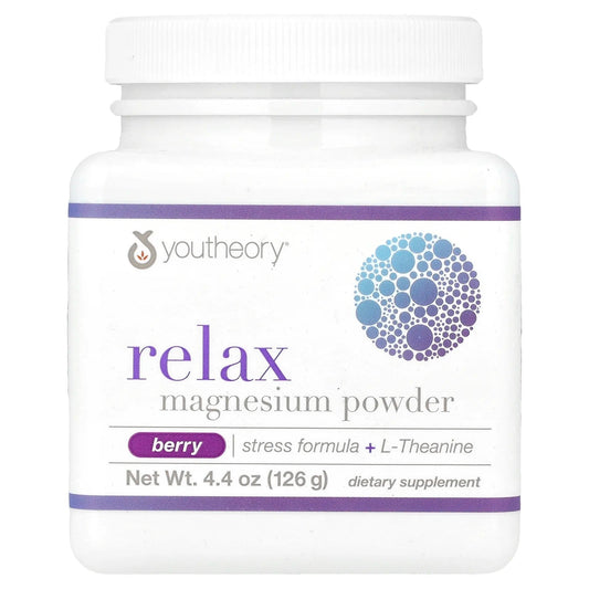 Pre-Order | Arrives in 5–10 Days – Youtheory
Relax, Magnesium Powder, Berry, 4.4 oz (126 g)