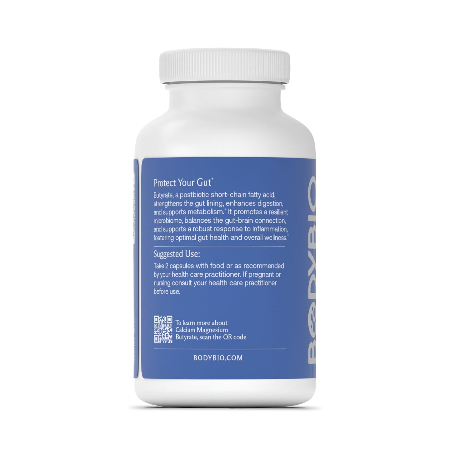 Pre-Order | Arrives in 5–10 Days – BodyBio Calcium Magnesium Butyrate - Postbiotic for Gut Health, Leaky Gut Repair, Digestive Support, Bloating Relief, & Microbiome Balance - Butyric Acid Supplement for GI Wellness