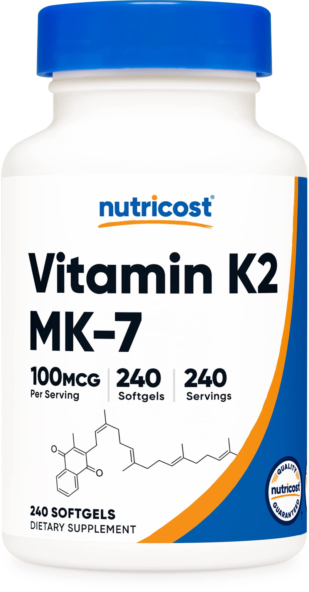 Pre-Order | Arrives in 5–10 Days – 
Nutricost Vitamin K2 MK-7 100 mcg, 240 Softgels - Gluten Free and Non-GMO MK7