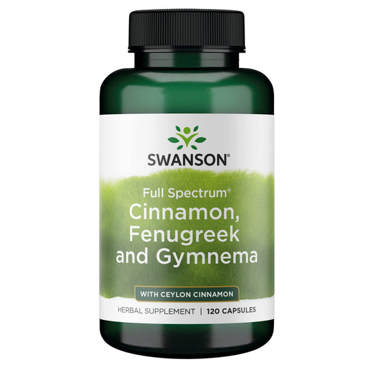 Pre-Order | Arrives in 5–10 Days – Swanson Full Spectrum Cinnamon, Fenugreek & Gymnema 120 Capsules