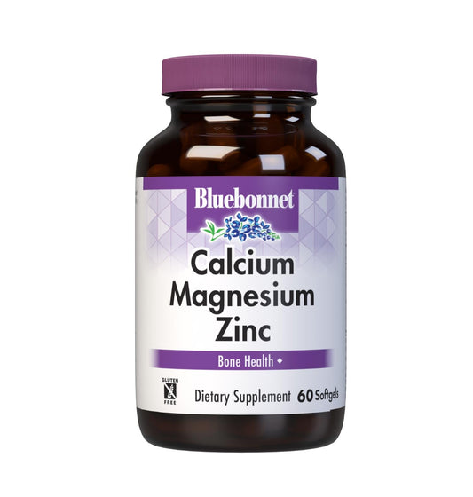 Pre-Order | Arrives in 5–10 Days – Bluebonnet Nutrition Calcium Magnesium Zinc Plus Vitamin D3, 1000 mg of Calcium, 500 mg of Magnesium and 15 mg of Zinc, 400 IU Vitamin D3, For Strong Healthy Bones*, Gluten-Free, Dairy-Fee, 60 softgel