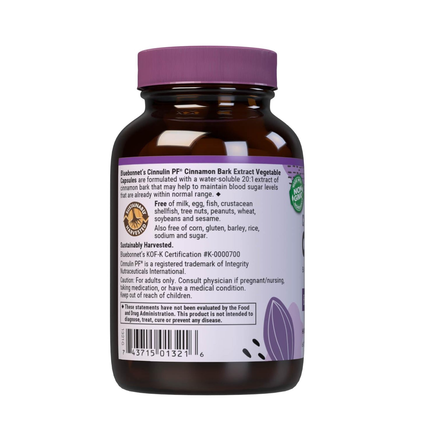 Pre-Order | Arrives in 5–10 Days – BlueBonnet Cinnulinpf Cinnamon Bark Extract Supplement, 60 Count, White