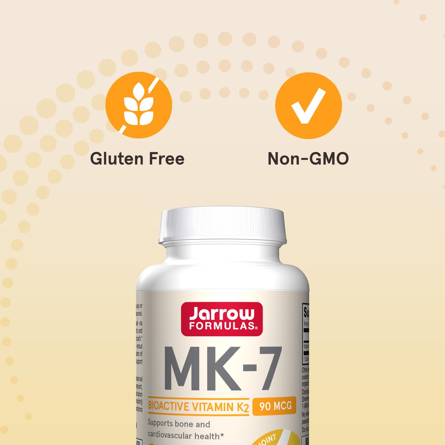 Pre-Order | Arrives in 5–10 Days – Jarrow Formulas MK-7 90 mcg - Bioactive Form of Vitamin K2 - 90 Servings (Softgels) - For Bone & Cardiovascular Health - Vitamin K2 MK-7 Dietary Supplement - K2 Vitamin Supplement MK-7 - Gluten Free