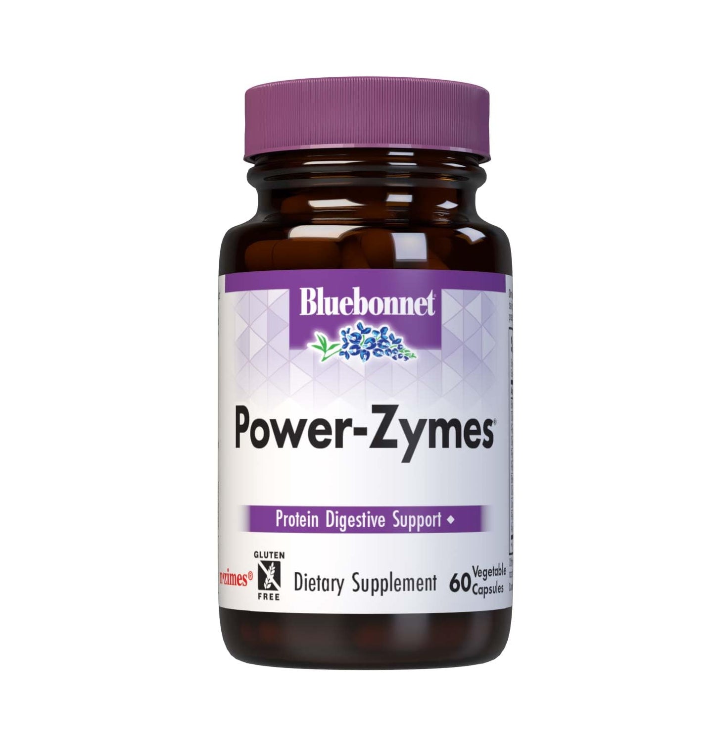 Pre-Order | Arrives in 5–10 Days – Bluebonnet Nutrition Power-Zymes, Protein Digestive Support*, Soy-Free, Gluten-Free, Dairy-Free, 60 Vegetable Capsules, 60 Servings