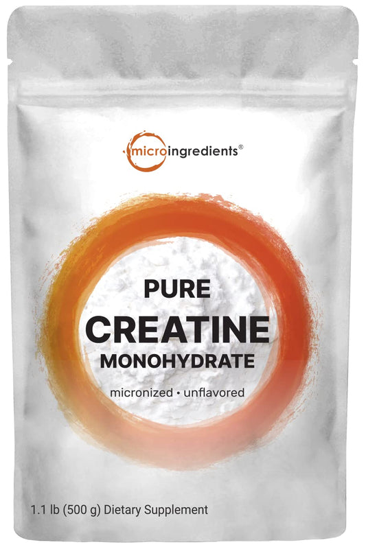 Pre-Order | Arrives in 5–10 Days – Instant Creatine Monohydrate Powder 500 Grams (1.1 Lb), 5000mg Per Serv, Micronized Creatine Powder, Unflavored, Pure, No Filler, Keto & Vegan, Easy Dissolve Pre Workout for Women and Men