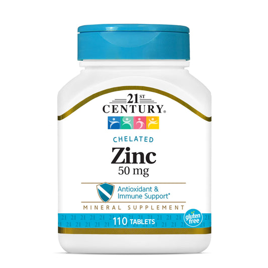 Pre-Order | Arrives in 5–10 Days – 21st Century Zinc 50 Mg (Chelated) Tablets, 110 Count (Pack of 1)
