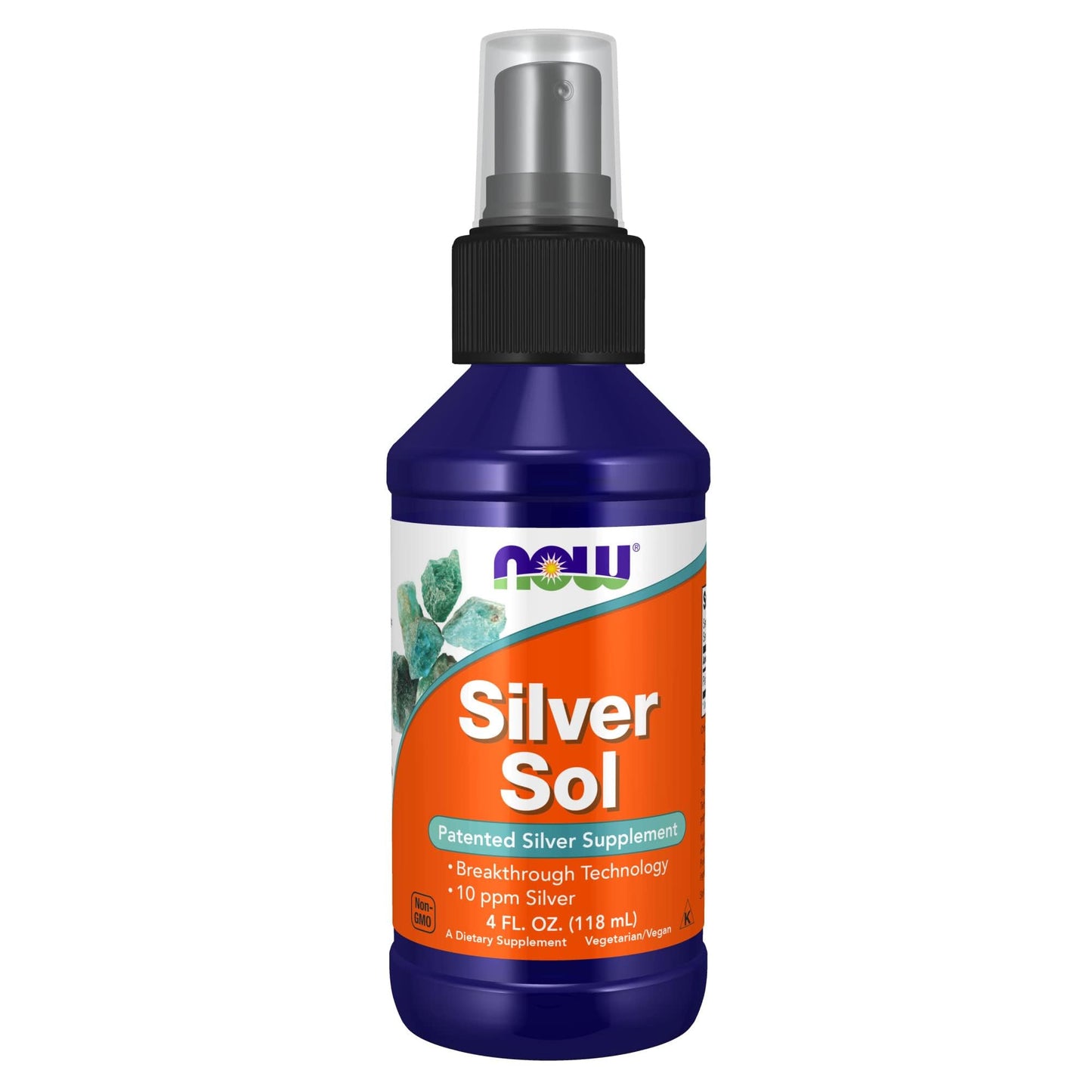 Pre-Order | Arrives in 5–10 Days – NOW Foods Supplements, Silver Sol 10 PPM with Elemental Silver and Deionized Water, Liquid, 4-Ounce