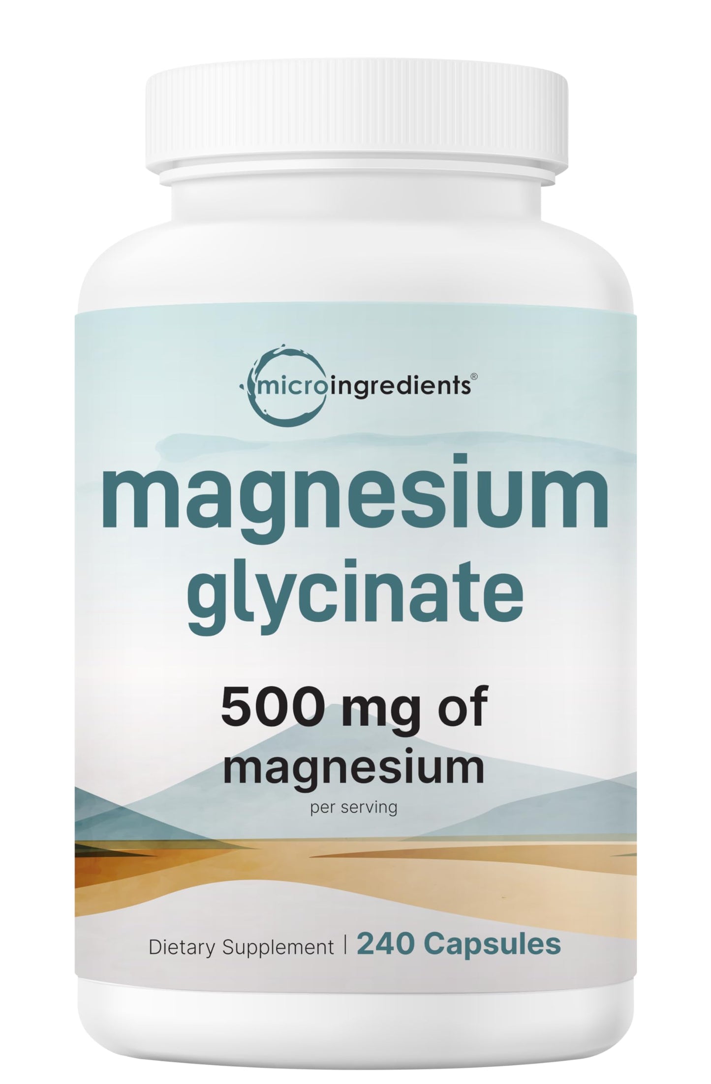 Pre-Order | Arrives in 5–10 Days – Magnesium Glycinate 500mg Per Serving, 240 Capsules | Potent Elemental Form, 100% Chelated, High Absorption | Healthy Muscle, Bones, & Mood Support Supplement | Non-GMO