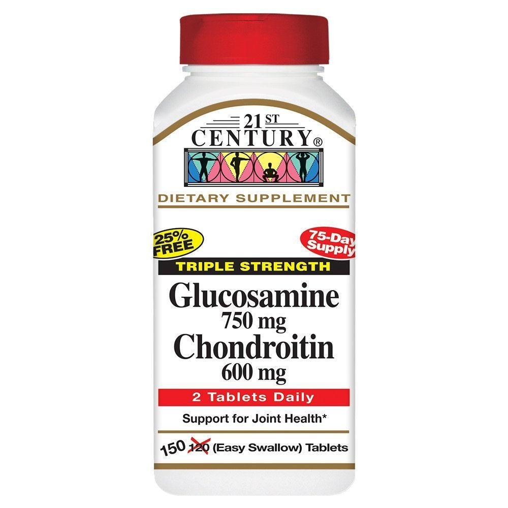 Pre-Order | Arrives in 5–10 Days – 21st Century Glucosamine Chondroitin 750/600mg - Triple Strength, Tablets, 150 Count