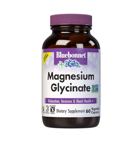 Pre-Order | Arrives in 5–10 Days – Bluebonnet Magnesium Glycinate, Energy Production*, Enzyme Function*, Non-GMO Certified by NSF, Vegan, Kosher Certified, Gluten-Free, Soy-Free, Dairy-Free, 60 Vegetable Capsules, 15 Servings