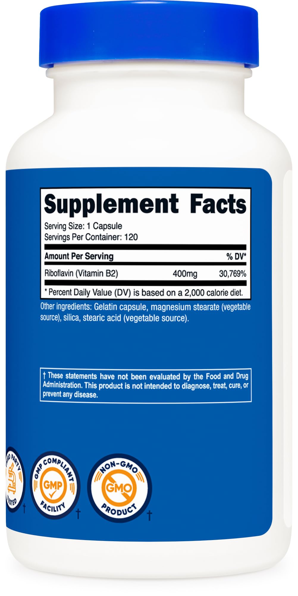 Pre-Order | Arrives in 5–10 Days – 
Nutricost Vitamin B2 (Riboflavin) 400mg, 120 Capsules - Gluten Free, Non-GMO