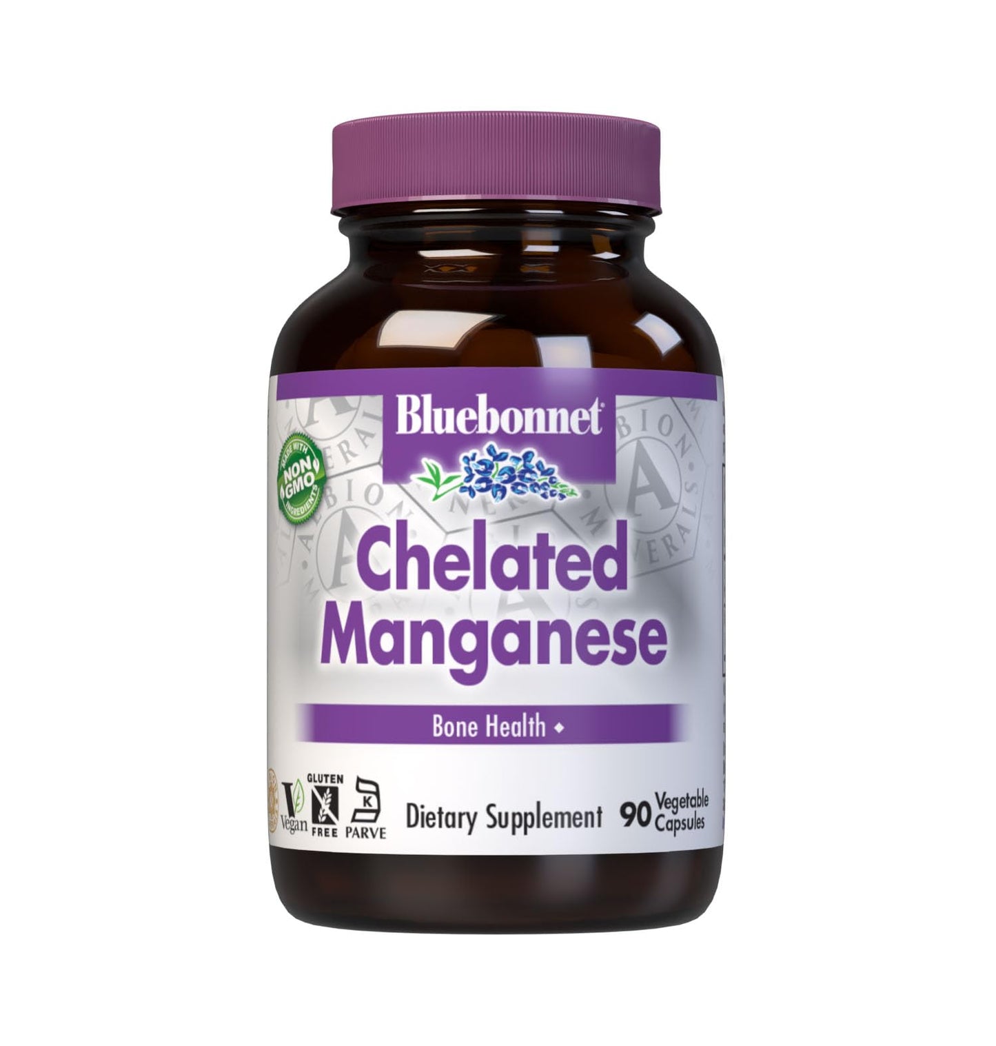 Pre-Order | Arrives in 5–10 Days – BlueBonnet Nutrition Albion Chelated Manganese, Amino Acid Chelate, Soy, Dairy & Gluten-Free, Non-GMO, Kosher Certified, Vegan, 90 Count