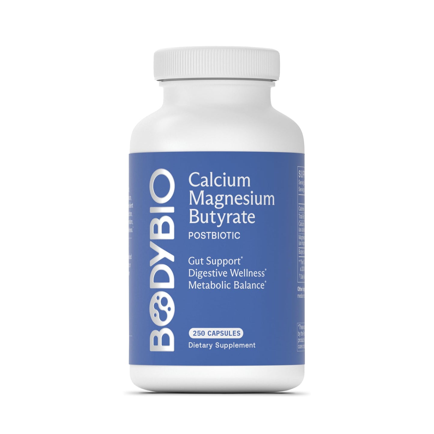 Pre-Order | Arrives in 5–10 Days – BodyBio Calcium Magnesium Butyrate - Postbiotic for Gut Health, Leaky Gut Repair, Digestive Support, Bloating Relief, & Microbiome Balance - Butyric Acid Supplement for GI Wellness