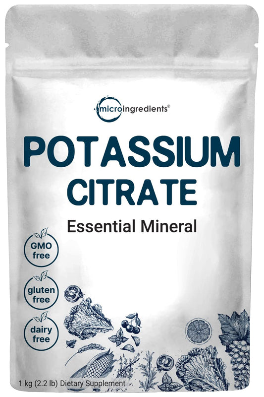 Pre-Order | Arrives in 5–10 Days – US Origin Potassium Citrate Powder, 1 KG (35 Ounce) | Essential Hydration Electrolyte Supplement | Supports Mineral Balance, Heart, Joint, and Immune Health | Vegan Friendly