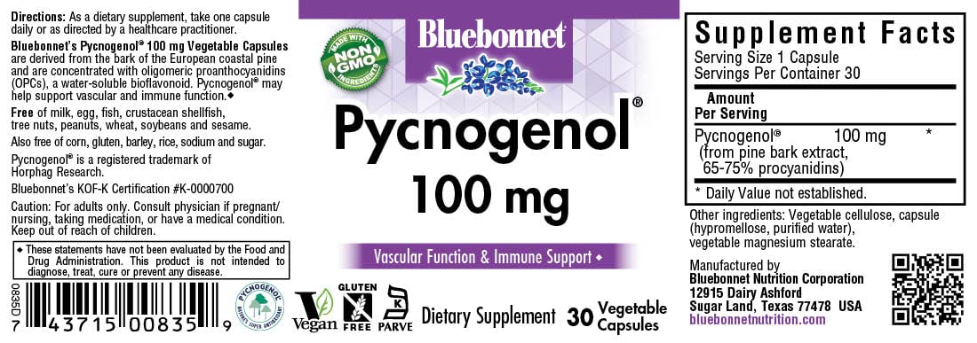 Pre-Order | Arrives in 5–10 Days – BLUEBONNET NUTRITION PYCNOGENOL 100 mg