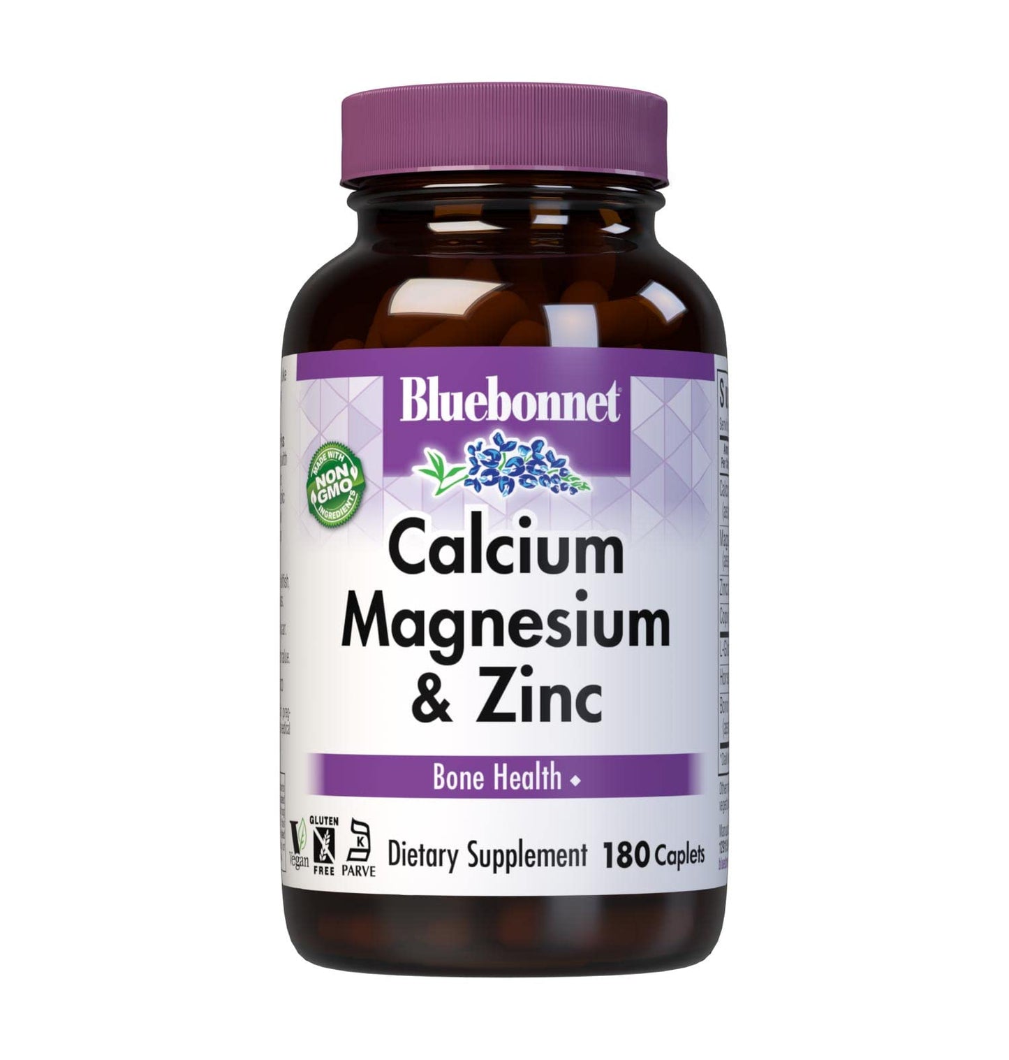 Pre-Order | Arrives in 5–10 Days – BlueBonnet Calcium Magnesium Zinc Caplets, 180 Count