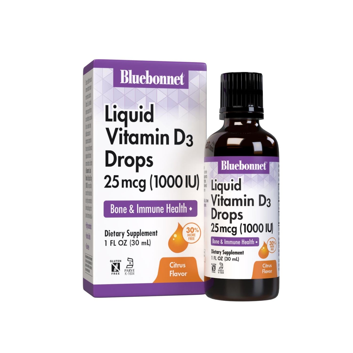 Pre-Order | Arrives in 5–10 Days – BlueBonnet Liquid Vitamin D3 Drops 1000 IU, Citrus, Transparent, Scented, 1 Fl Oz