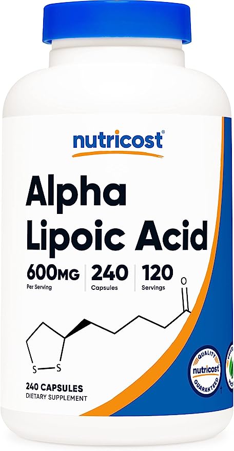 Pre-Order | Arrives in 5–10 Days – 
Nutricost Alpha Lipoic Acid 600mg Per Serving, 240 Capsules - Gluten Free, Vegetarian Capsules, Soy Free & Non-GMO
