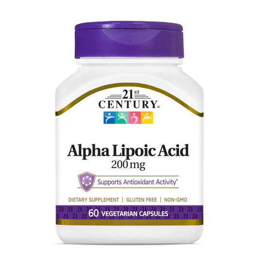 Pre-Order | Arrives in 5–10 Days – 21st Century Healthcare Alpha Lipoic Acid 200 mg, 60 Count Vegetarian Capsules