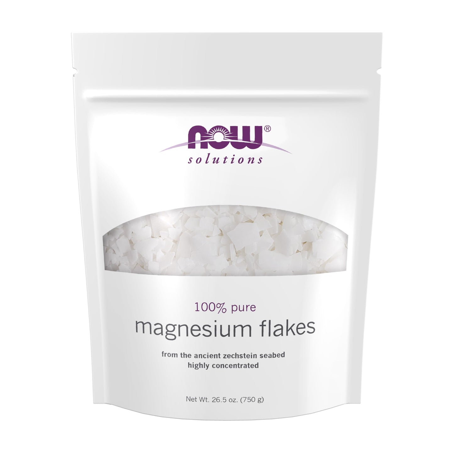 Pre-Order | Arrives in 5–10 Days – NOW Foods Solutions, Magnesium Flakes, 100% Pure, from The Ancient Zechstein Seabed, Highly Concentrated, 26.5-Ounce