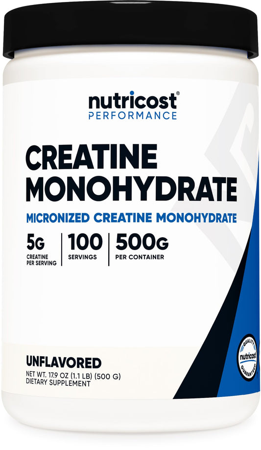 Pre-Order | Arrives in 5–10 Days – Nutricost Creatine Monohydrate Micronized Powder 500G, 5000mg Per Serv (5g) - 100 Servings, 17.9 Oz