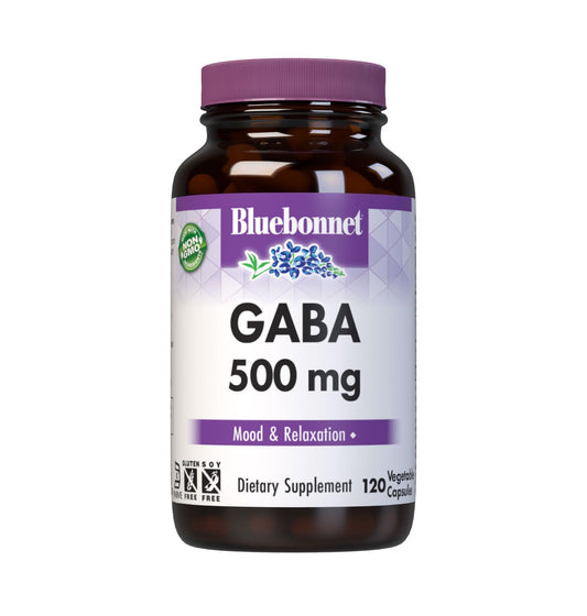 Pre-Order | Arrives in 5–10 Days – BlueBonnet Nutrition GABA 500mg, for Stress Relief*, Supports Relaxation*, Kosher, Vegan, Gluten-Free, Soy-Free, Non-GMO, 120 Count, 120 Servings