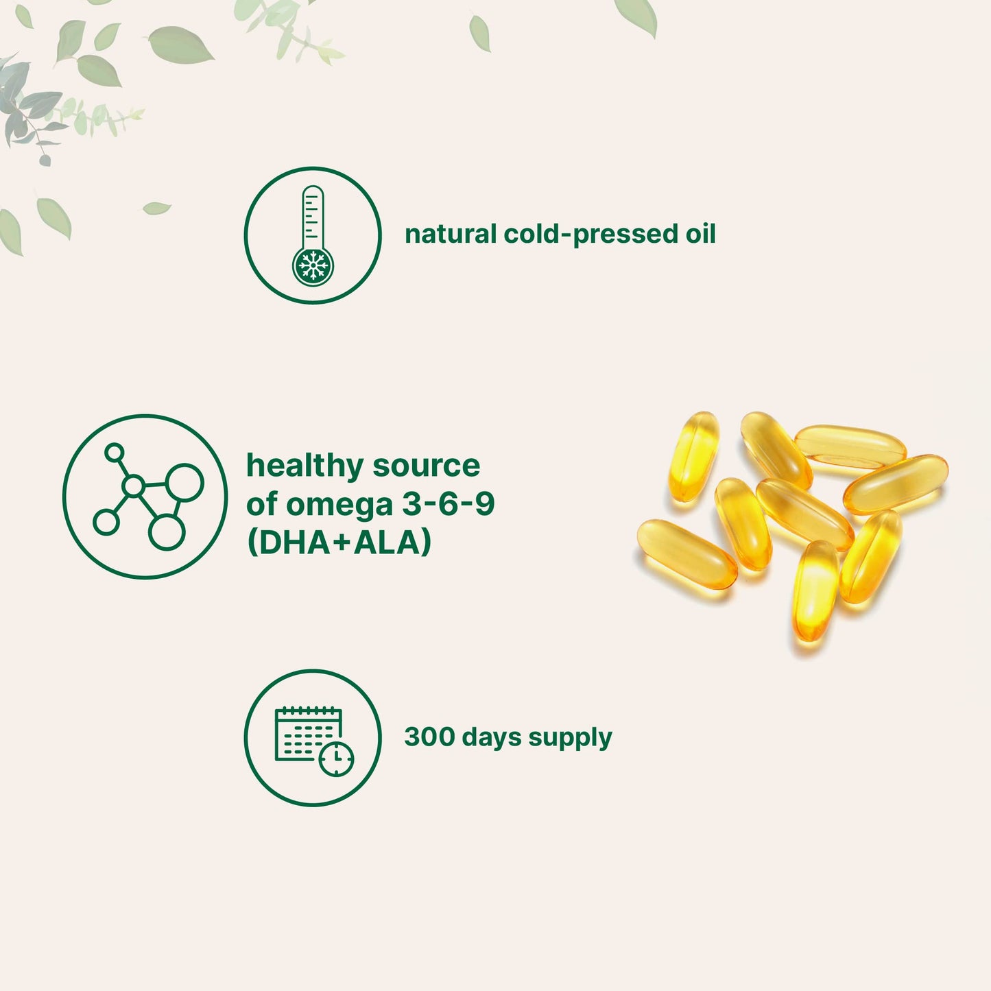 Pre-Order | Arrives in 5–10 Days – Flaxseed Oil 1400mg Softgels, 300 Counts | w/ 700mg ALA Omega 3, Cold Pressed, Rich in Fatty Acids, Alpha Linolenic Acid, Support Heart Health & Immune System | Non-GMO, No Gluten - 300 Servings