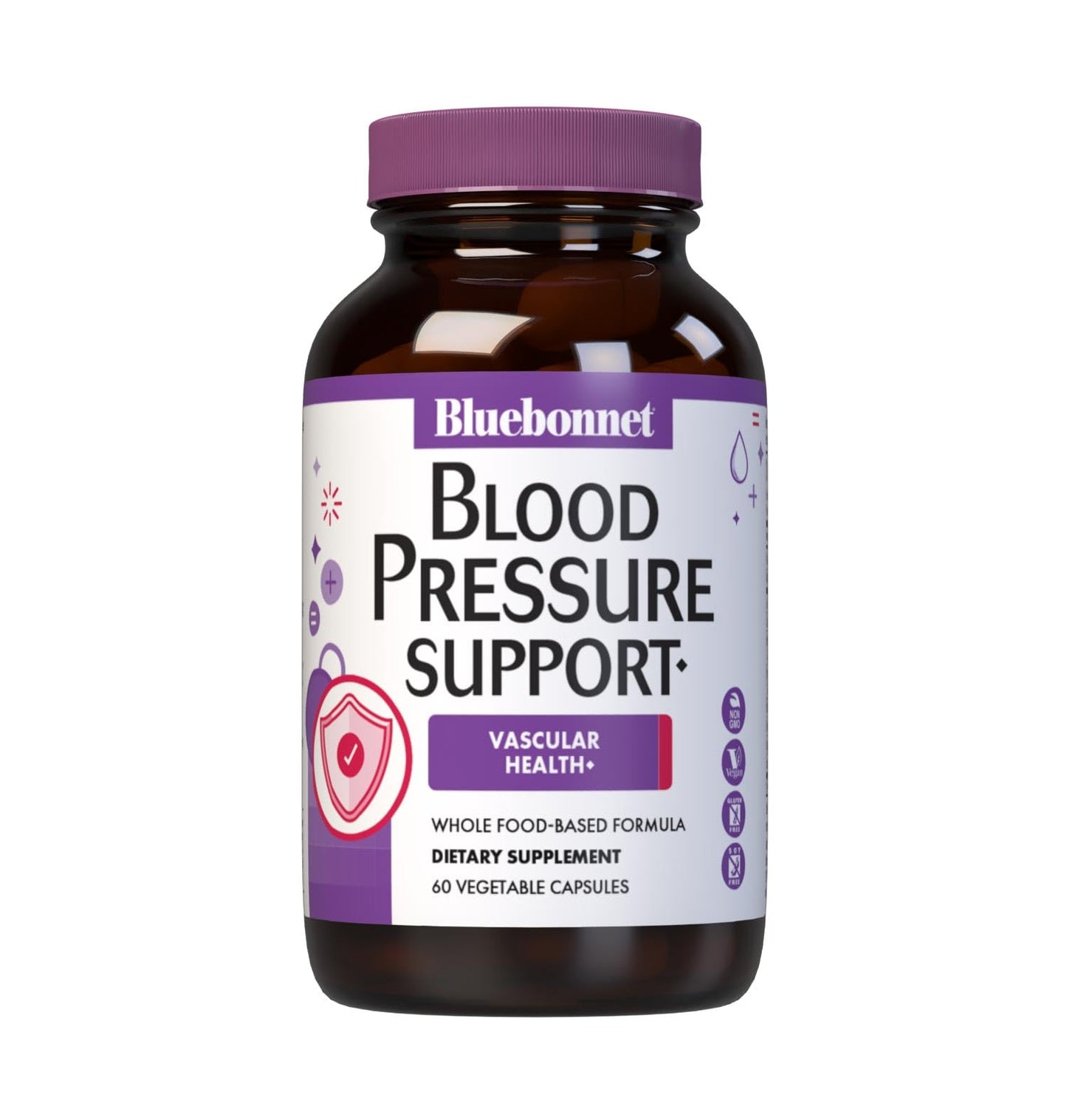 Pre-Order | Arrives in 5–10 Days – Bluebonnet Nutrition Blood Pressure Support, Vascular Health*, Non-GMO, Vegan, Gluten-Free, Soy-Free, Dairy-Free- 60 Vegetable Capsules, 30 Servings