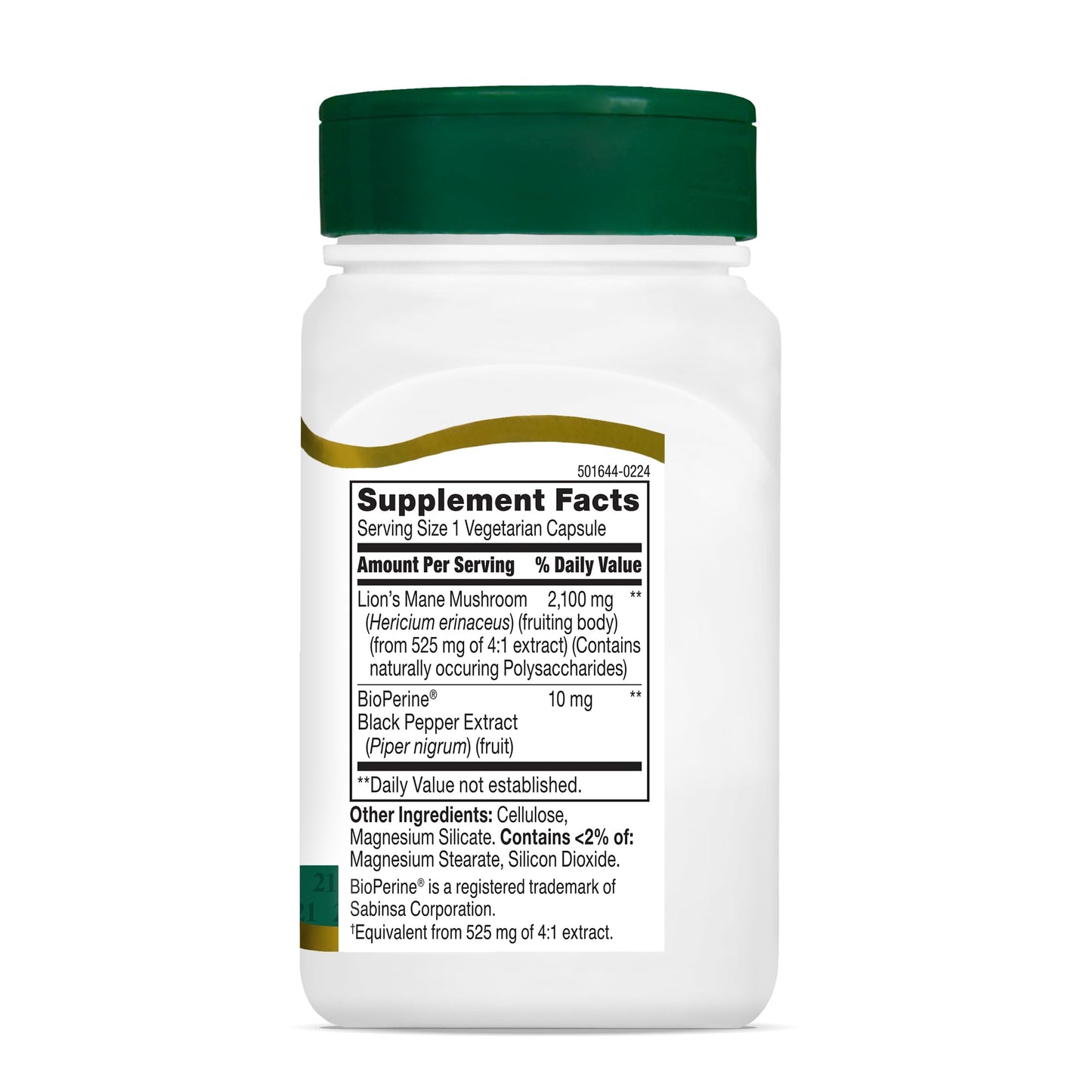 Pre-Order | Arrives in 5–10 Days – 21st Century Lion's Mane 2,100 mg, Plus Black Pepper Extract, Vegetarian Capsules, 60 Count