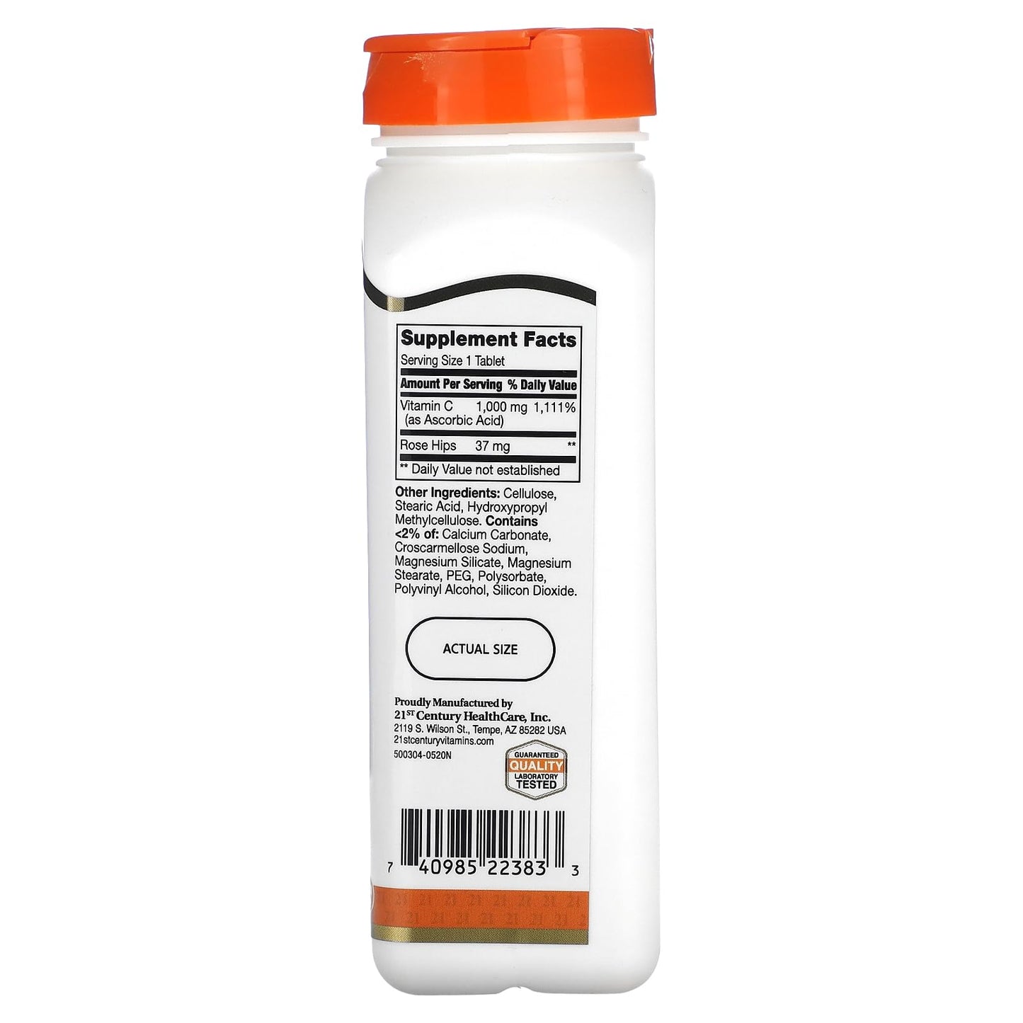 Pre-Order | Arrives in 5–10 Days – 21st Century Natural C 1000 with Rose HIPS Caplets, 110 Count (22383)