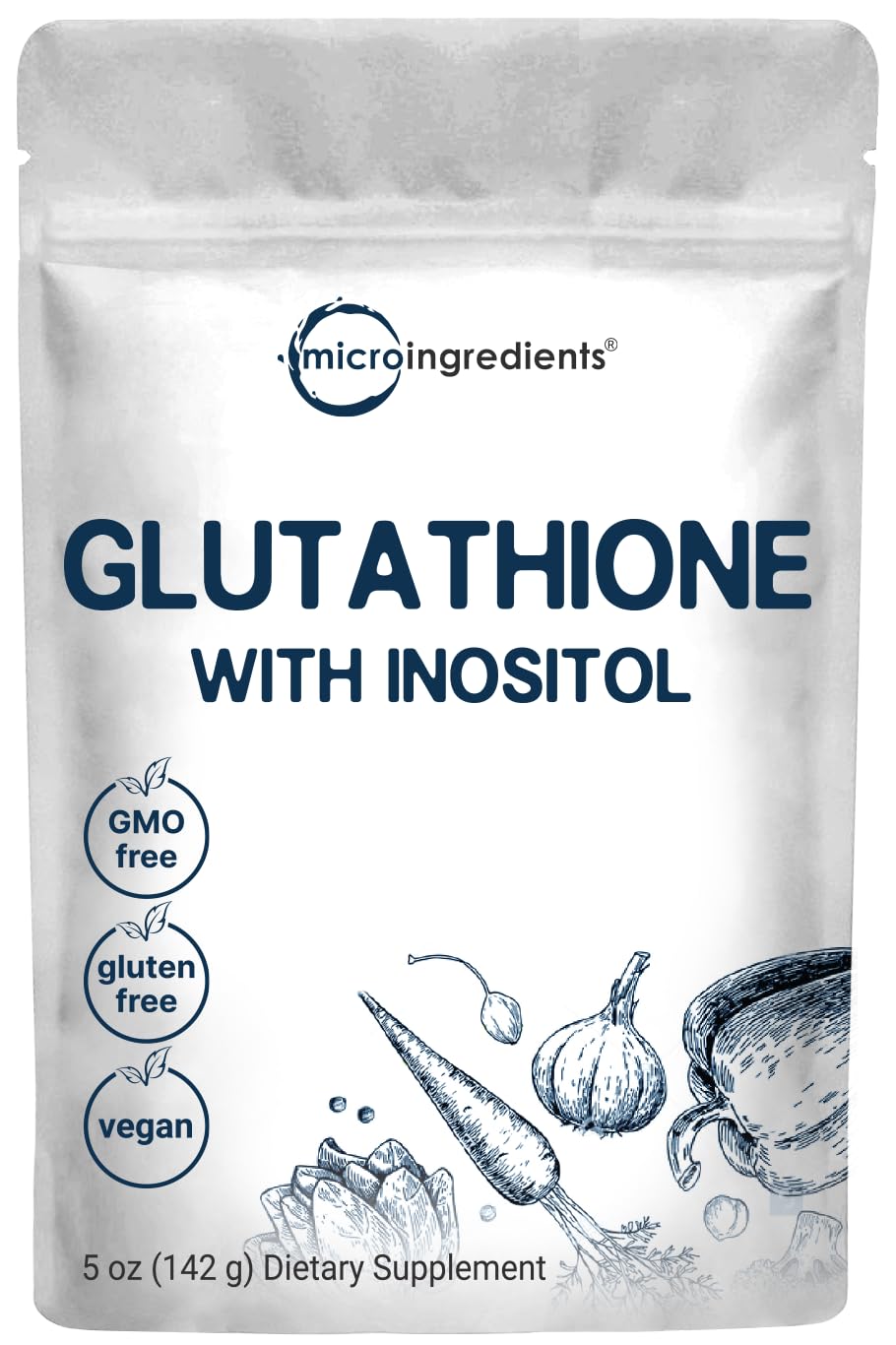 Pre-Order | Arrives in 5–10 Days – Glutathione Supplement, Pure Glutathione Reduced Powder with Inositol, 5 Ounce (9 Months Supply), 2 in 1 Formula, Powerful Ingredients for Antioxidants, Supports Liver Function, Vegan