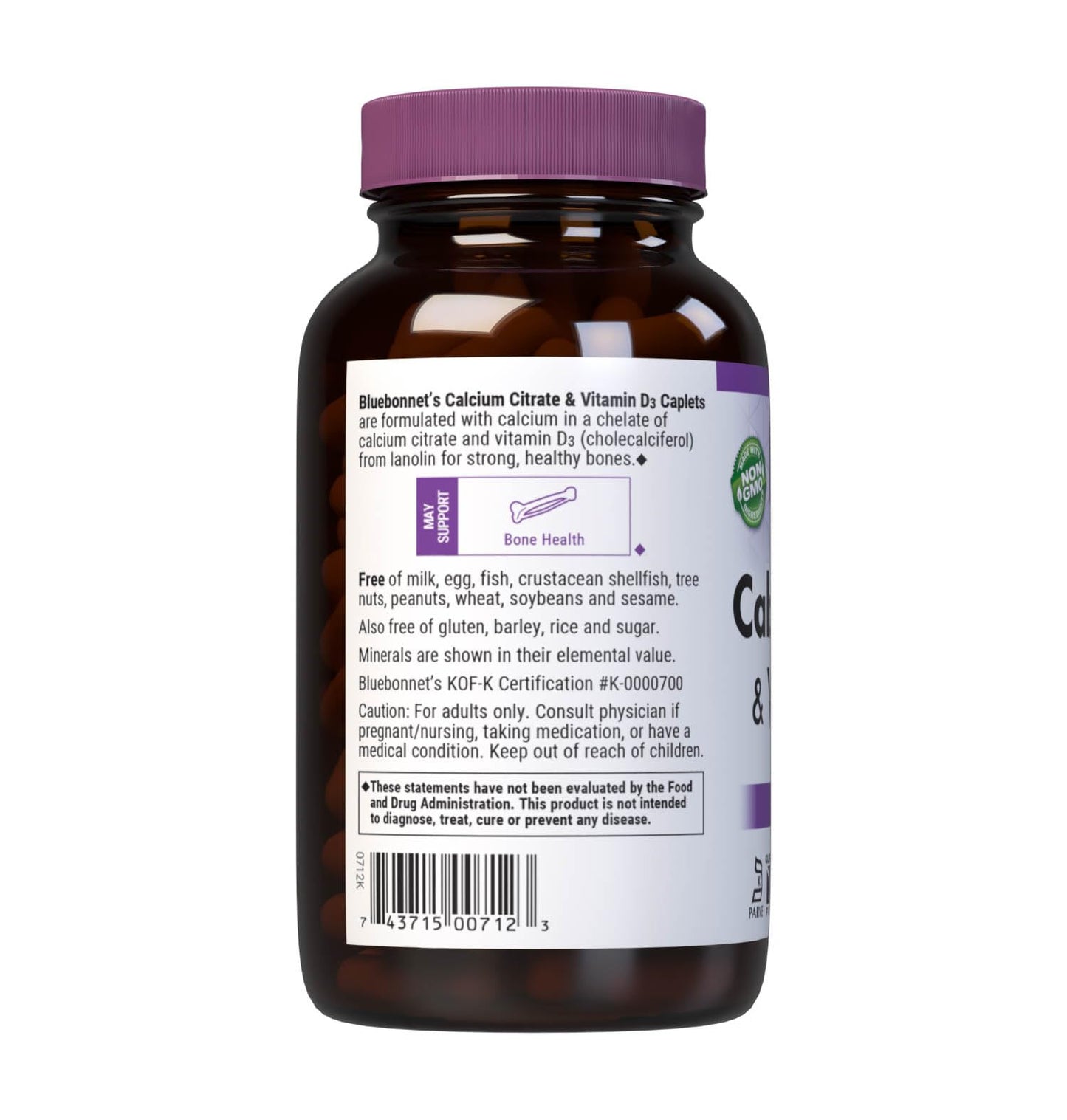 Pre-Order | Arrives in 5–10 Days – Bluebonnet Calcium Citrate with Vitamin D3 - Daily Bone Health & Strength Plus Immune Support* 1000mg Calcium Supplement for Women & Men - Non-GMO, Gluten-Free - 180 Caplets