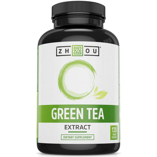 Pre-Order | Arrives in 5–10 Days – Zhou Nutrition Green Tea Extract Supplement - Green Tea & ECGC for Women & Men, Clean Caffeine Energy, Antioxidant Support, 500mg Per Serving - 120 Vegan Friendly Capsules
