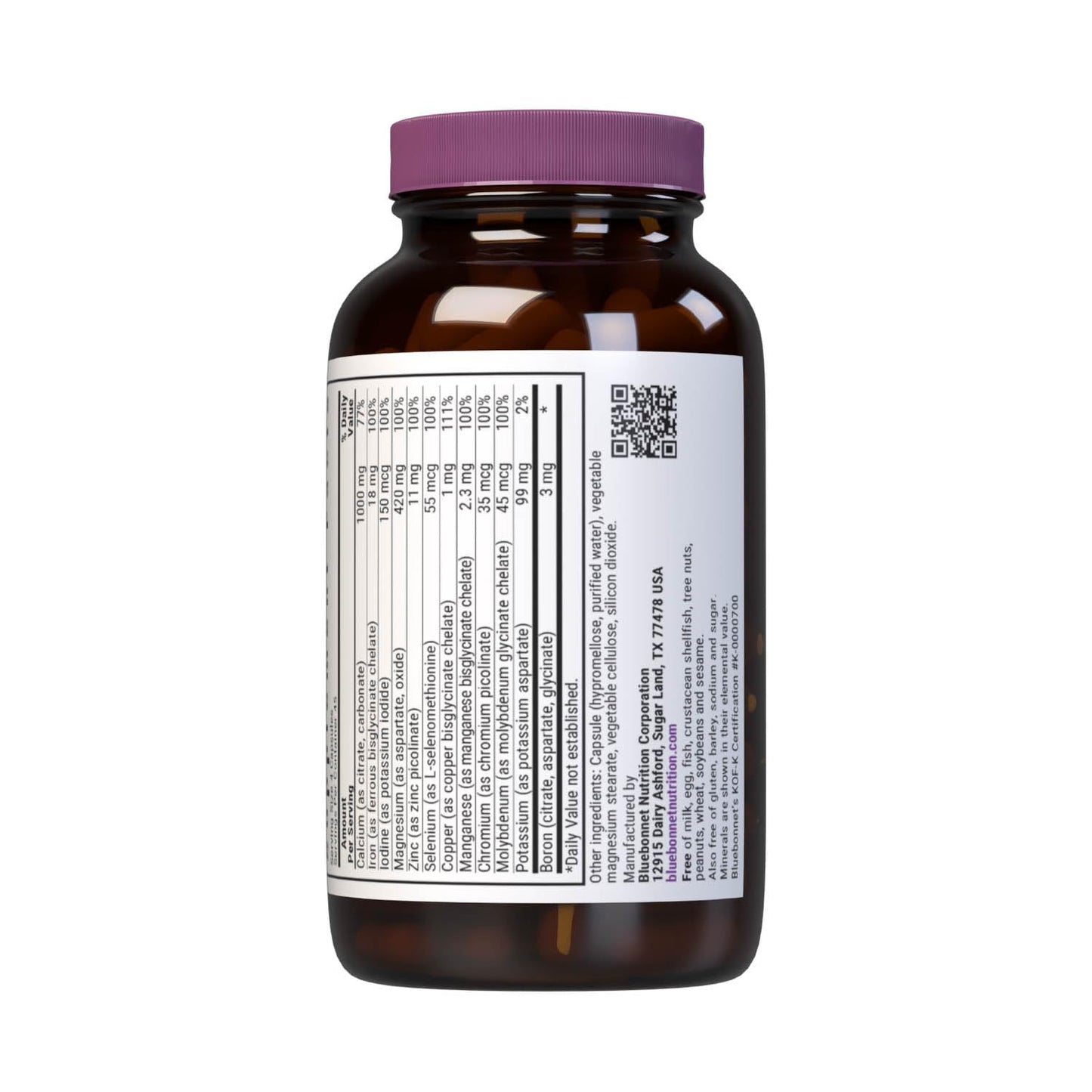 Pre-Order | Arrives in 5–10 Days – Bluebonnet Nutrition Multiminerals & Boron with Iron, Full Spectrum, Bone Health*, Non-GMO, Kosher Certified, Gluten-Free, Soy-Free, Dairy-Free, 180 Vegetable Capsules, 45 Servings
