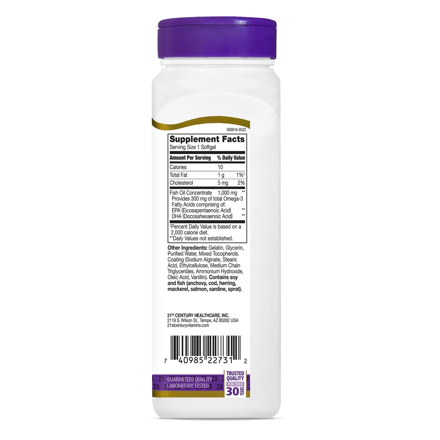 Pre-Order | Arrives in 5–10 Days – Fish Oil 1000 mg 90 Enteric Coated Softgels, 21st Century