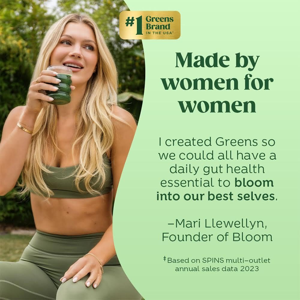Pre-Order | Arrives in 5–10 Days – 
Bloom Nutrition Superfood Greens Powder, Digestive Enzymes with Probiotics and Prebiotics, Gut Health, Bloating Relief for Women, Chlorella, Green Juice Mix with Beet Root Powder, 25 SVG, Pineapple
