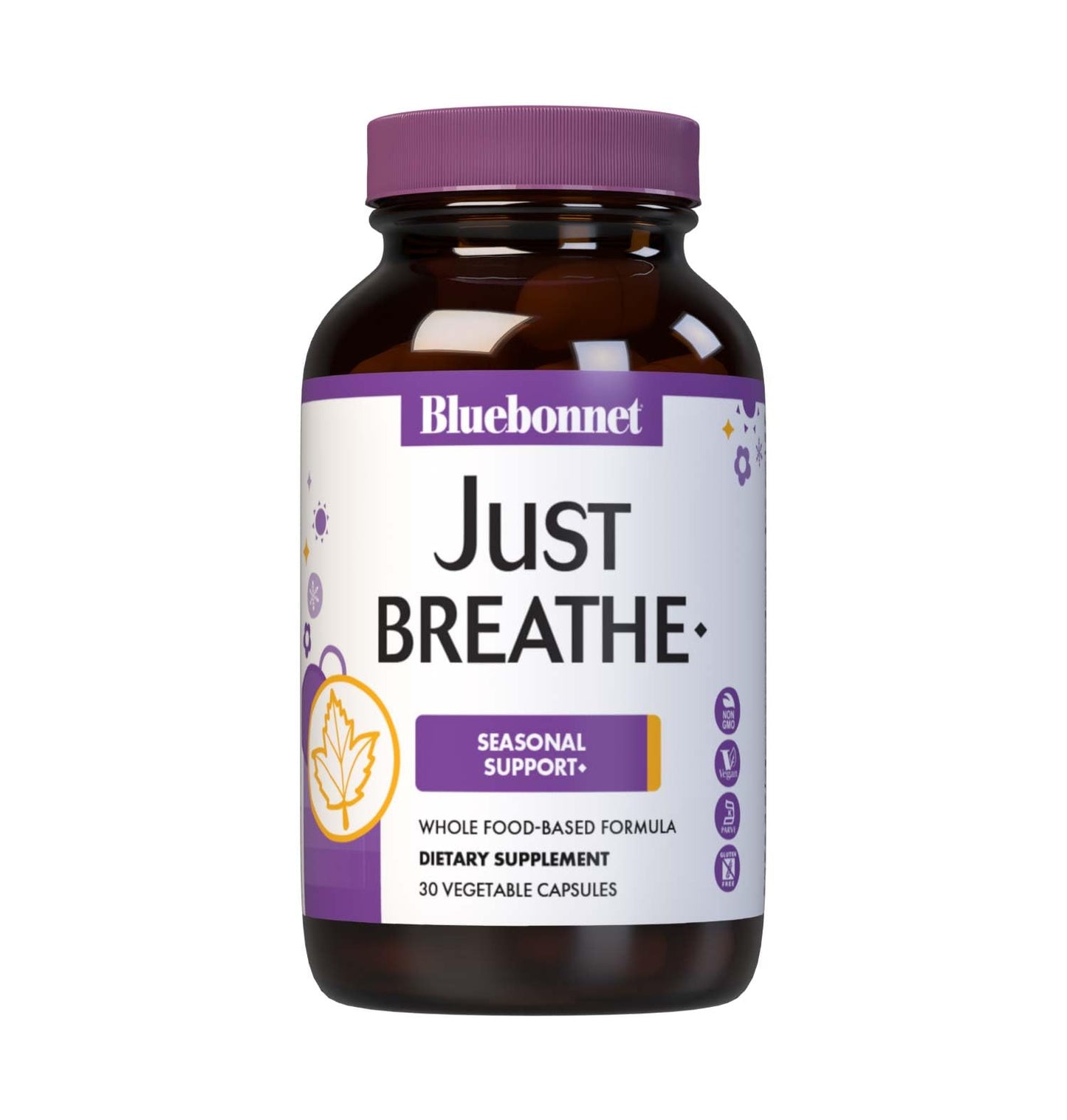 Pre-Order | Arrives in 5–10 Days – Bluebonnet Nutrition JustBreathe, Seasonal Support*, Non-GMO, Kosher Certified, Gluten-Free, Soy-Free, Dairy-Free, 30 Vegetable Capsules, 15 Servings